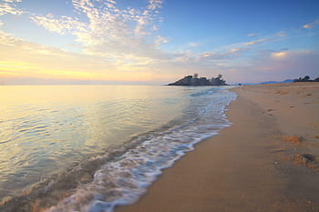 calm beach sunset, Calm, Beach, Sunset, travel, sea, sand, nature, coastline, summer, water