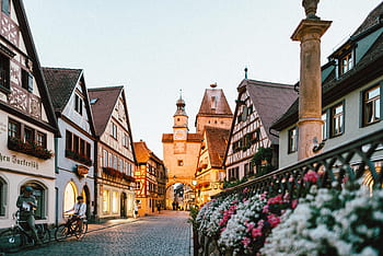 město, obchodů, nakupování, dlažební kamen, ulice, silnice, kol, jízdní kola, lidé, architektura