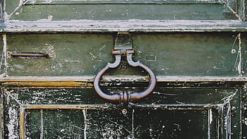 green wooden door, door, doors, gray, green, wood, old, wood - Material, old-fashioned, metal, lock