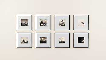 wall, picture frame, display, interior, design, decoration, black and white, gallery, indoor, illustration, paintings