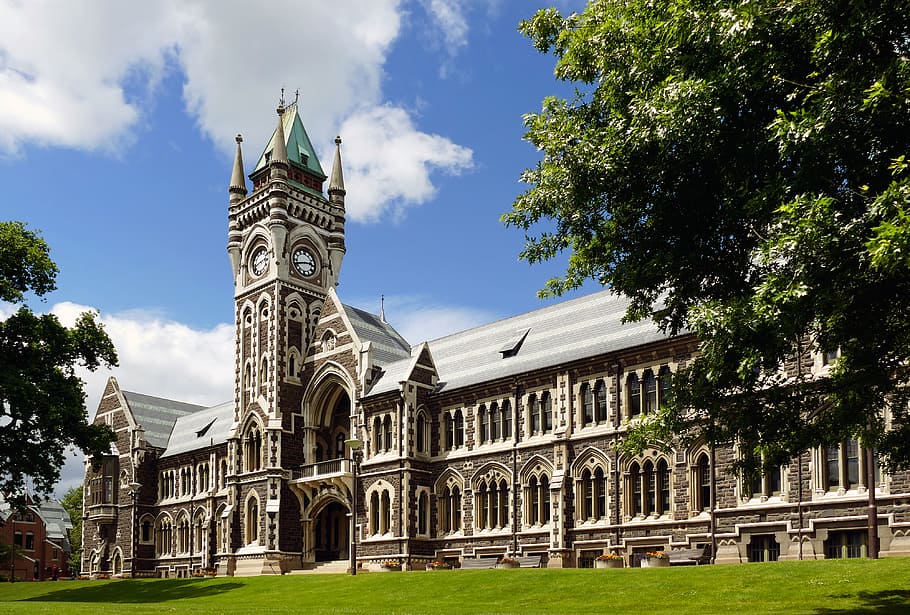 University, Otago, Clocktower, NZ, Elizabeth tower