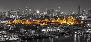 selektivní, barevné fotografie, budov, Bangkoku, starověké, architektura, Thajsko, umění, Asie, Buddha, buddhismus