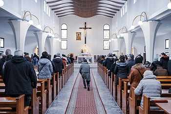 kostel, modlitba, vyhlídky, symetrie, přejít, lavičky, modlí se, křesťanství, Ježíš, víra, náboženství