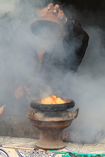 morocco, lunch, cooking, tajine, smoke, cook, tiles, arabic, meal, lamb food