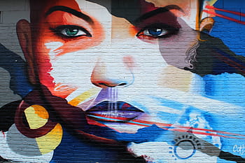 graffitti, woman, painting, artwork, street art, face, art, hauswand, graffiti, sprayer, artists
