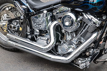motocykl, harley, davidson, řídit, auto, chrom, motor, kolo, stroj, kov, dvoukolové vozidlo