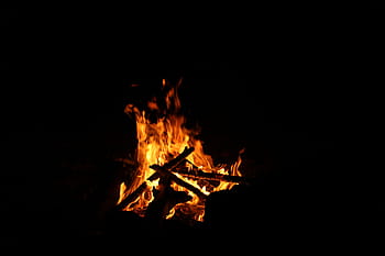 burned firewood, woods, burning, dark, fire, flame, wood, light, hot, camp, heat - temperature