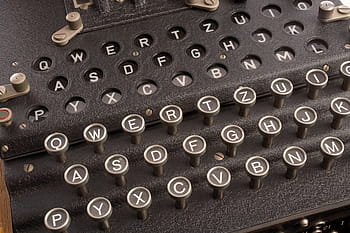 black typewriter, rotor cipher machine, enigma, electro-mechanical, communication, secret, antique, technology, type, nostalgia, secrecy