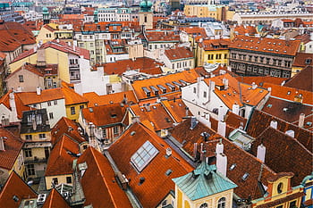 High-Angle-Foto, braun, Dachhäuser, Haus, Dach, fotografie, Gebäude, Dächer, Stadt, Innenstadt, Antenne