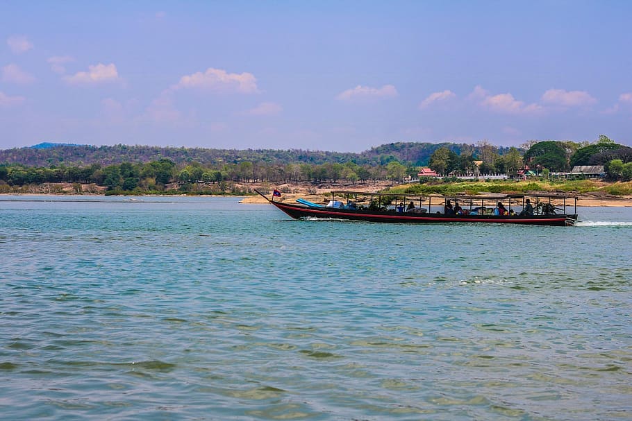 mekong river, two-colored river, tourist attraction, thailand, view, pretty, flush, mountains