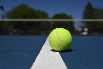detailní fotografie, zelená, baseball, modrý, bílý, malované, podlaha, sport, tenis, míč, raketa