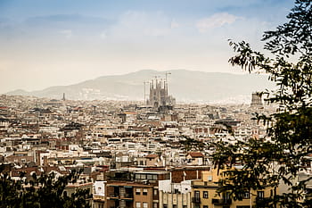 architektonický, fotografování, sagrada família, barcelona, panoráma, katedrála, Španělsko