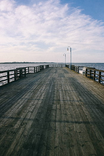 grande, de madera, muelle, lago, muelle de madera, junto al lago, agua, madera, embarcadero, mar, playa