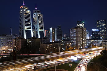 časosběrné fotografování, noc, dlouho, expozice, auto, přeprava, fotografování, dlouhé expozice, temný, město, městský