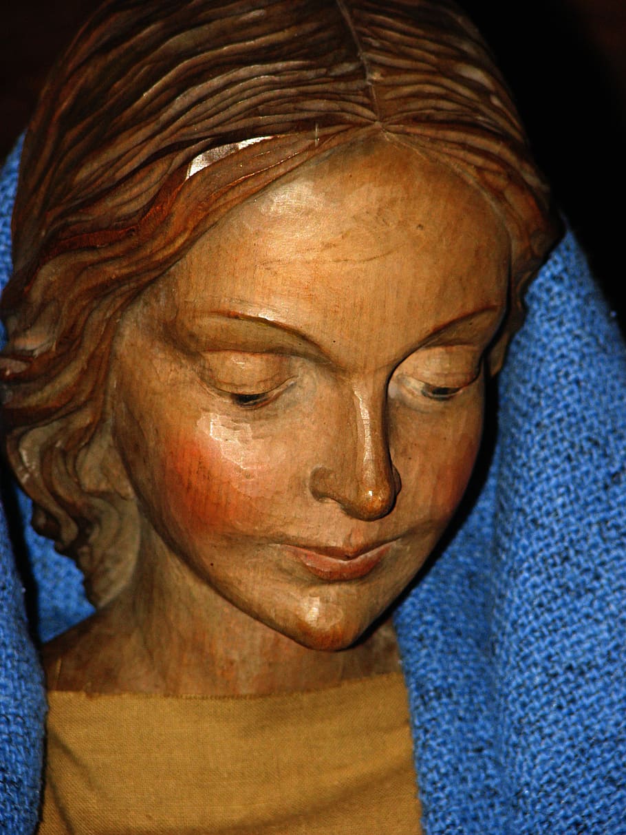 maria, santon, dřevo, svatý, vyřezávané, krása, Krásná, ušlechtilý, v pořádku, filigrán, nabídka