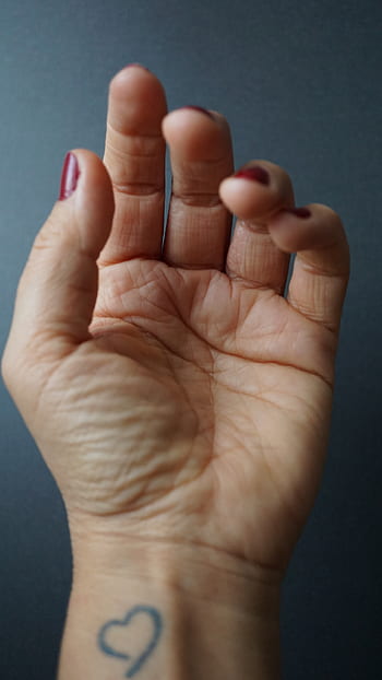 hand, finger, palm, skin, surface, woman, female, human, fingernails, best ager, heart