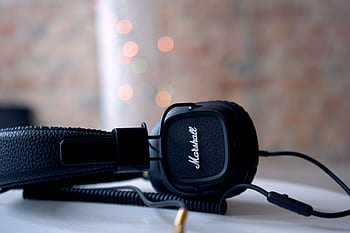 marshall, audio, speaker, equipment, music, headphone, mockup