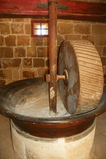 flour, mill, millstone, stone, grinding, milling, old, grain, ancient