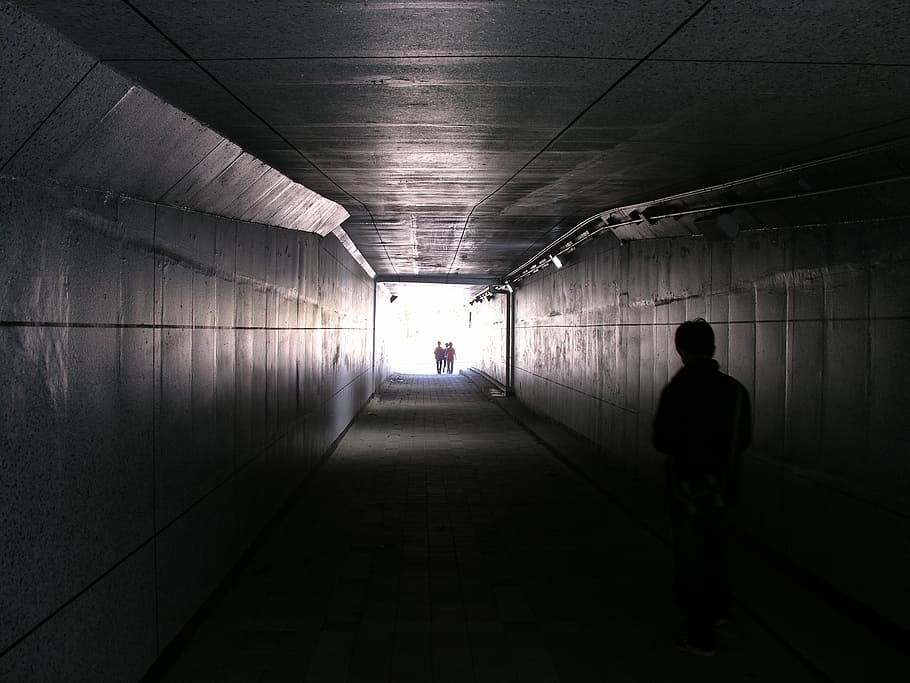 tunel, vchod, struktur, zpustošení, výstup