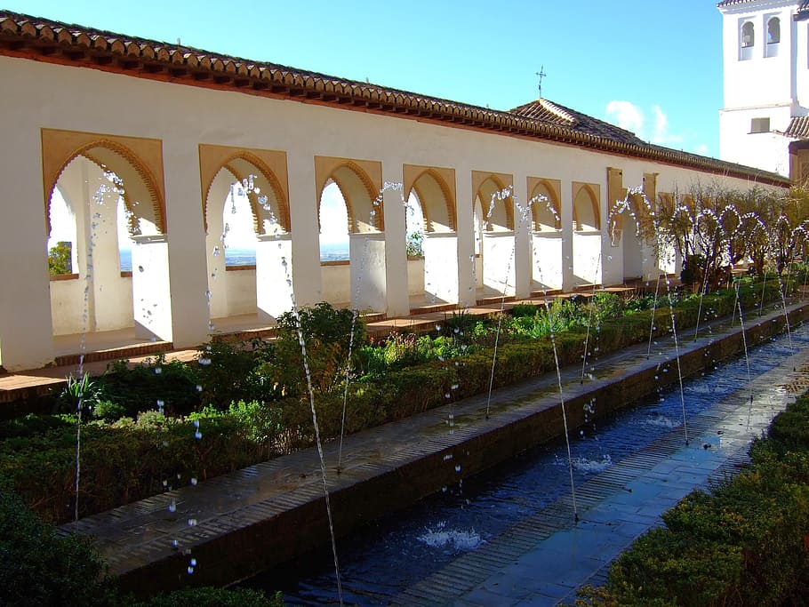 granada, generalife, taman, andalusia, spanyol