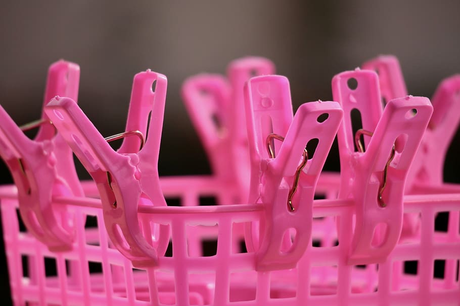 clothespins, roll out, laundry, housewife, rosa, meeting, market, trash, pink color, healthcare and medicine, group of objects