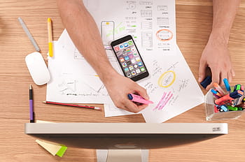 person, holding, color pen, draw, white, paper, ux, prototyping, design, webdesign, app