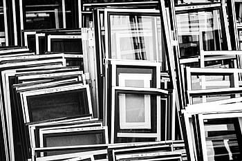 black, photo frame lot, wood, picture frame, photo frame, box, blank, background, watercolor painting, white, close-up