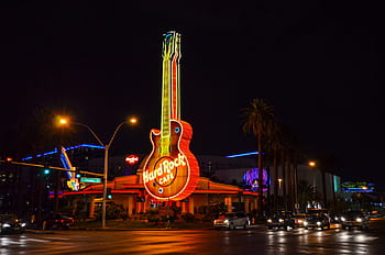 tvrdý, rocková kytara značení, las vegas, nevada, kasino, hard rocková kavárna, jihozápad, usa, Amerika, hazardních her, štít