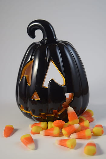 Černá, oranžový, zvedák, Ó', výzdoba lucerny, dýně, sladká kukuřice, předvečer Všech svatých, cukroví, zacházet, halloween dekorace