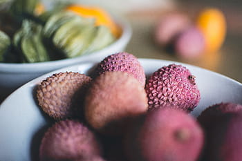 kumquats och litchi, kumquats, Litchi, närbild, frukt, hälsosam, mat, friskhet, gourmet, jordgubbe, röd