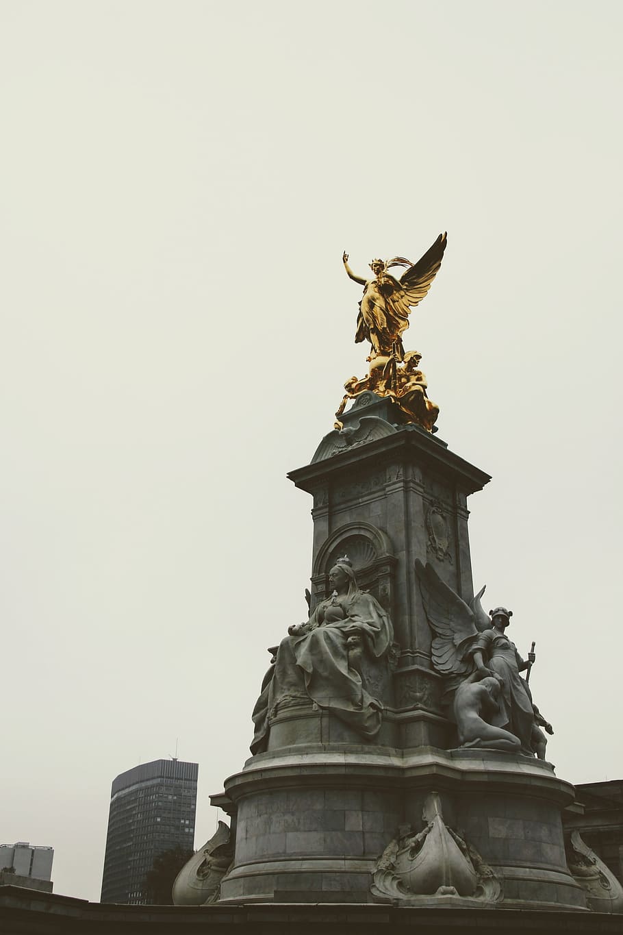 Londýn, Buckinghamský palác, detail, Spojené království, palác, zlatý, sochařství, socha, mezník, historicky, slavné místo