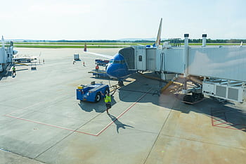 airport, runway, terminal, airplane, aircraft, parked, window, view, traffic, baggage, cargo