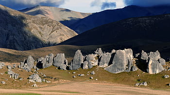 náladový, skalnaté, krajina, mraky, klimatu, Příroda, venku, turistika, hory, stezky, kameny
