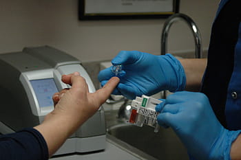 osoba, dostat, krevní vzorek, zdravotní sestřička, diabetes, diabetik, test, a1c