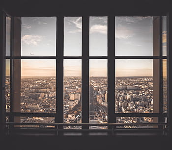 glass window, brown, frame, architecture, building, infrastructure, structure, establishment, apartment, windows, condominium