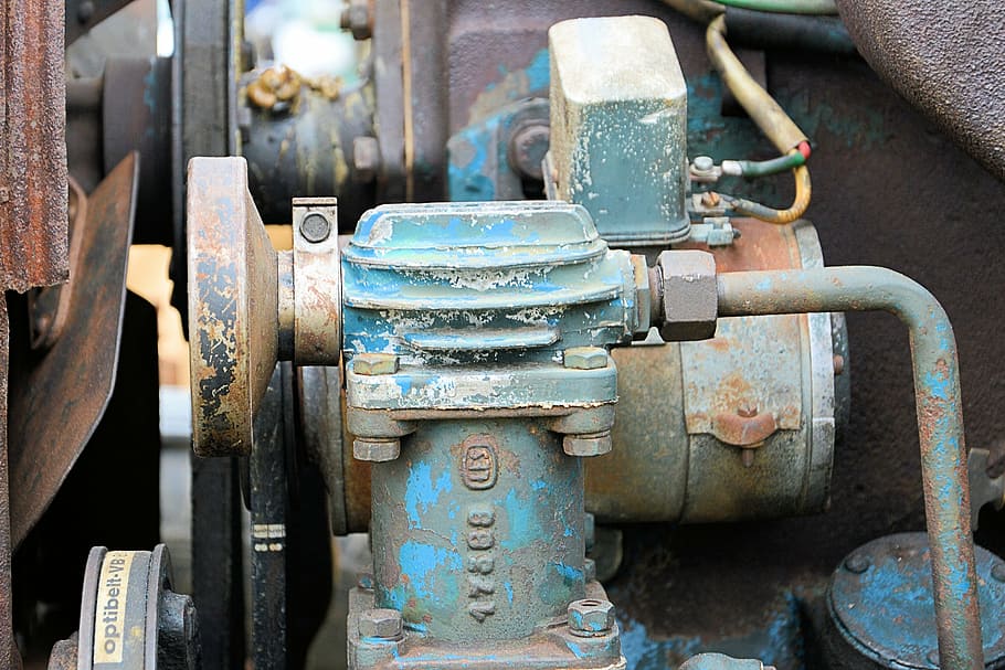 traktor, motor, starý, historicky, historický traktor, zemědělství, funkční, motorové nafty, průmysl, ocel, zařízení