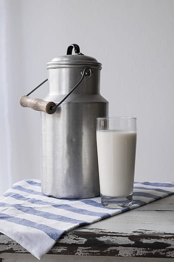 stříbrné mléko, máselnice, Průhledná, highball sklo, mléko, jídlo, výživa, napít se, sklenka, posílení, jíst