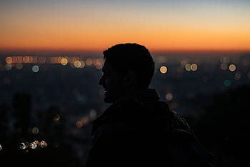 untitled, people, man, silhouette, sunset, bokeh, light, dark, night, one person, headshot
