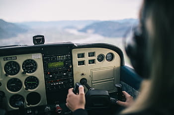 person, driving, plane, daytime, helicopter, cockpit, dashboard, instruments, aviation, technology, aircraft