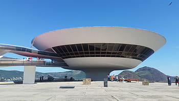 rio, de, janeiro, Oscar Niemeyer, Rio De Janeiro, niemeyer way, architecture, niterói, museum, mac, flying saucer