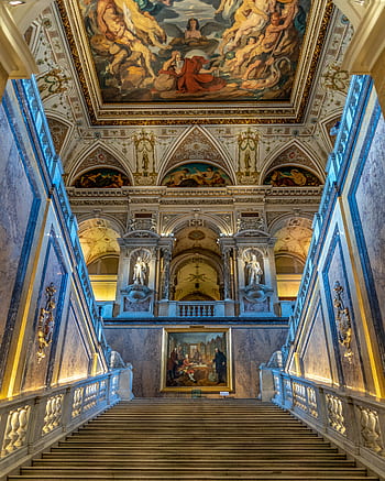 natural history museum of vienna, museum, vienna, architecture, austria, interior, staircase, art