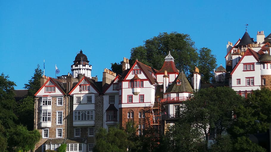 Edinburgh, domy, cestovní ruch, historický, město, architektura, Spojené království, cestovat, skotský, exteriér budovy, Dům