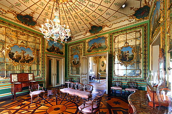 rokoko, obývací pokoj, salon, palác, luxusní, honoráře, queluz, Portugalsko, Evropa, evropský, vyšperkovaný