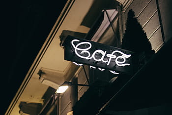 cafe neon sign night, Cafe, Neon Sign, Night, neon, sign, typography, urban Scene, architecture, built structure, text