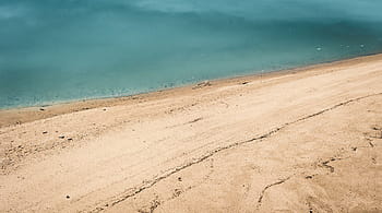 landscape photography, green, sea, shoreline, green sea, beach, blue, brown, sand, shore, Tan