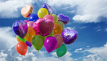 válogatott, ballon, felhős, ég, golyó, léggömbök, gumi, műanyag, légy, hélium, levegő