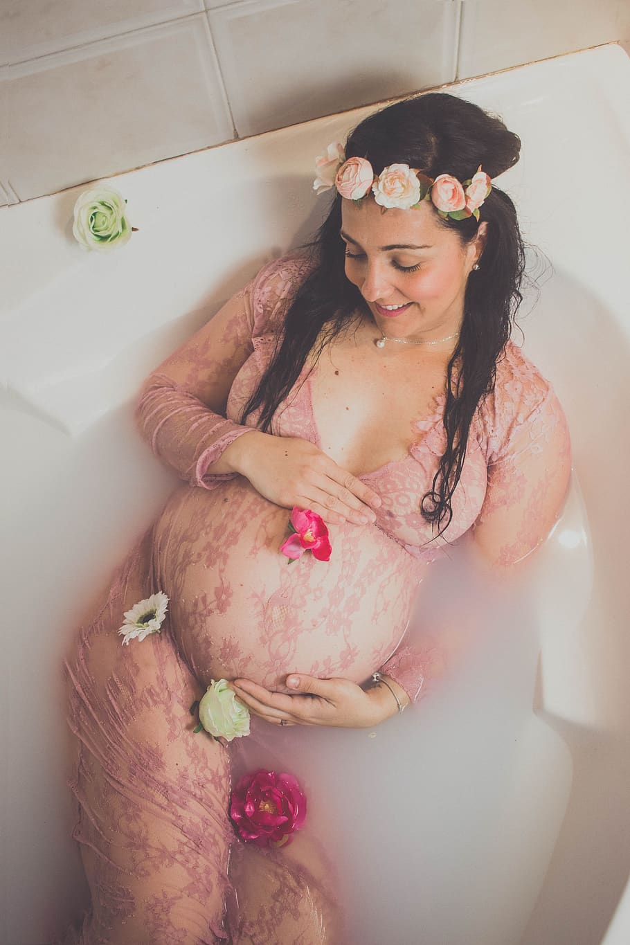 matka, mateřství, těhotná, ženy, břicho, rodina, vana, dítě, mami