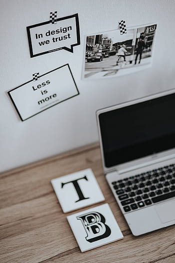 espacio de trabajo, lugar de trabajo, computadora, computadora portátil, cita, motivacional, foto, lema, inspirador, tarjetas, citas