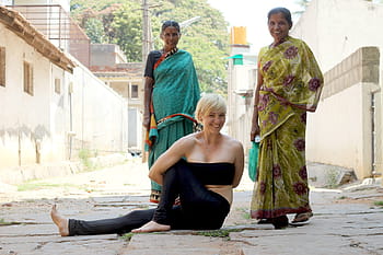 women, green, purple, floral, dress, yoga, zen, marichasana, ashtanga, india, fitness