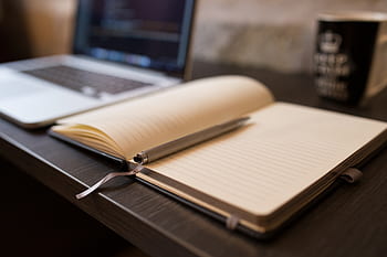 notebook, pen, notes, working, macbook, laptop, technology, office, desk, business